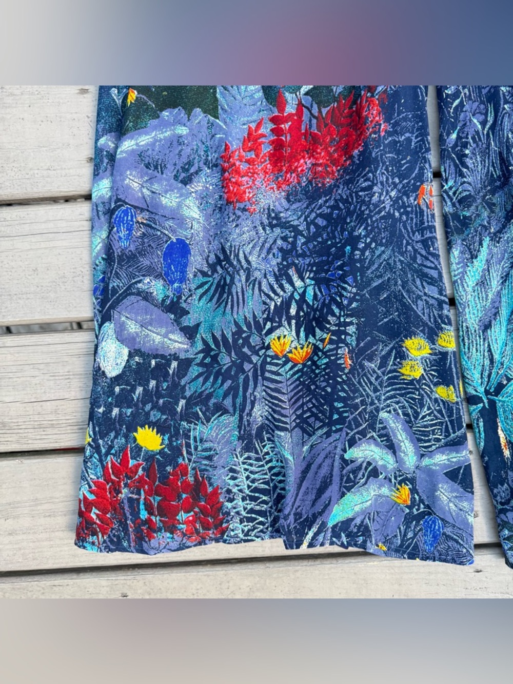 Label by Ritu Kumar Blue Floral Zip Up Flared Jumpsuit size M - Picture 7 of 16